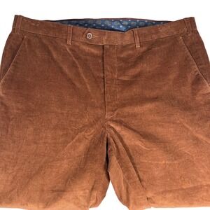 Lauren Ralph Lauren Black Label Men Brown Corduroy Pants Neil Flat Front 38 x 32